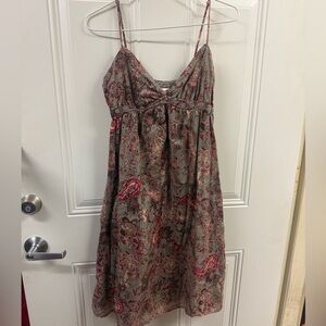 Mossimo Supply Co. Paisley Dress with Red and Gray Accents EUC
